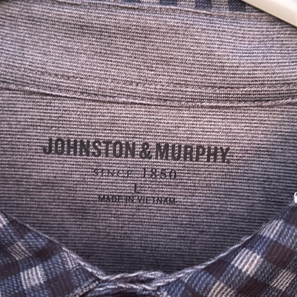 Johnston & Murphy plaid buttoned button downn shirt, size large - Picture 3 of 6